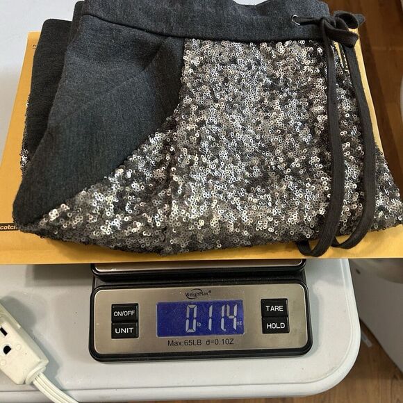Ann Taylor Silver Sequins Mini Skirt Elastic Waist Charcoal Gray Size Small - Picture 11 of 11